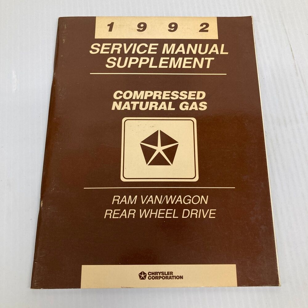 Ram Van/Wagon Service Manual Supplement CNG Chrysler 1992 Manual